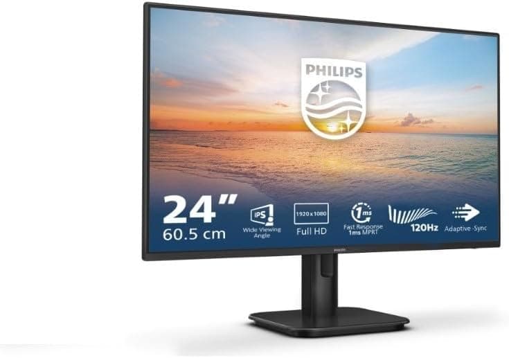 PHILIPS 24E1N1100A Monitor 24 Pulgadas 120Hz Panel IPS, 4ms GtG, Altavoces, (1920x1080 HDMI 1x 1.4) Negro, fotografía 1