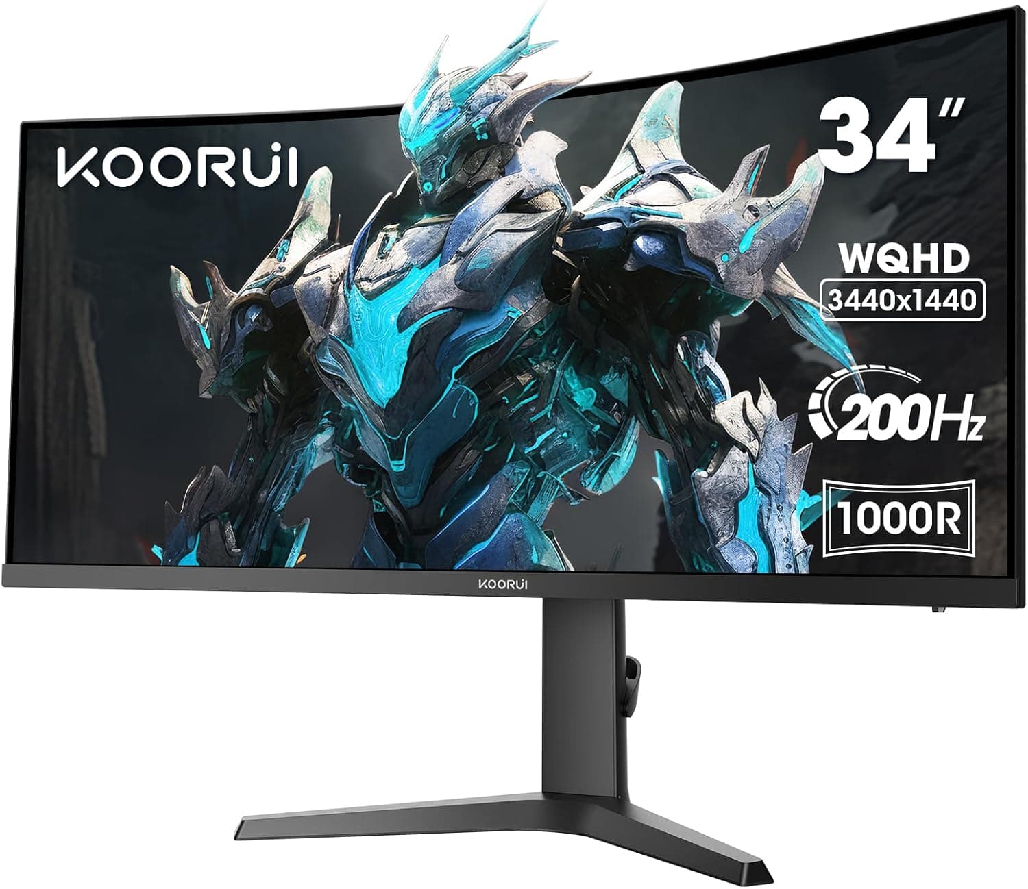 KOORUI Gaming Monitor 34 Pulgadas Curvo 200Hz WQHD HDR400 Pip PBP HDMI/DP, fotografía 1