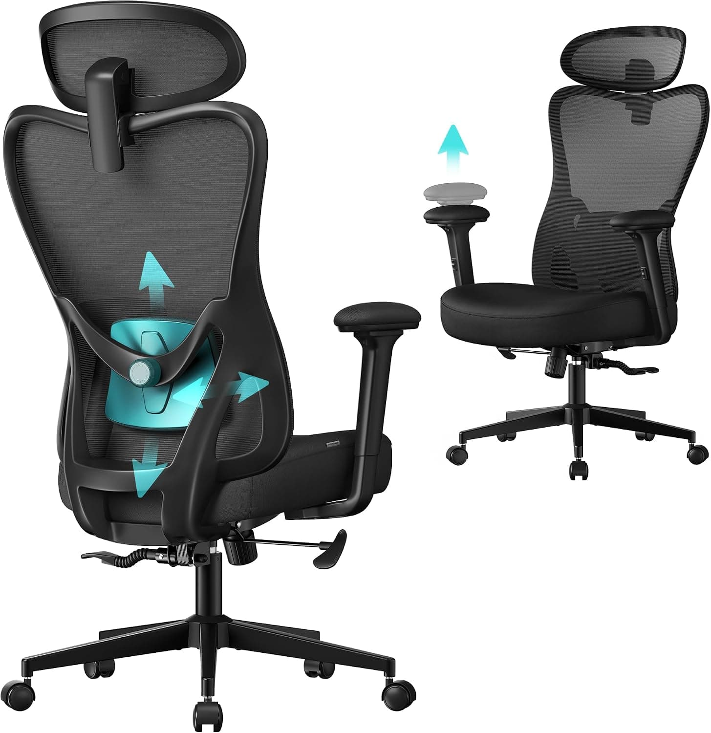 SONGMICS Ergonómica respaldo reclinable 135° 150 kg