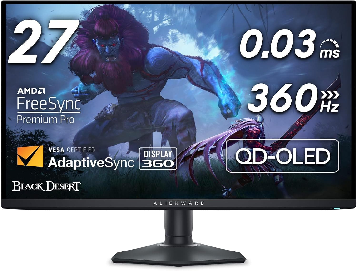Alienware 27 Monitor Gaming - AW2725DF, QHD (2560x1440), 360Hz, QD OLED, fotografía 1