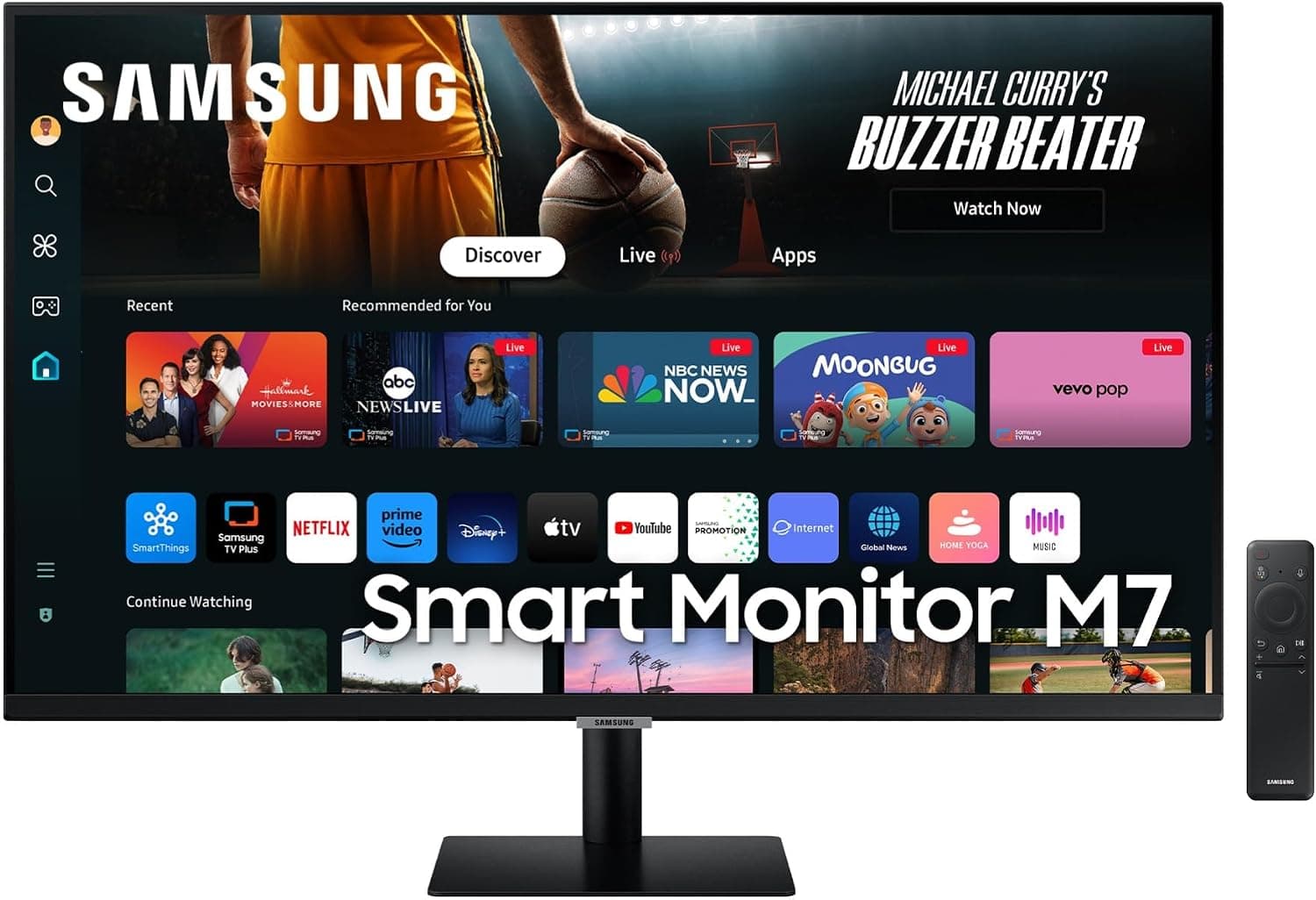 Samsung LS32DM700UUXEN - Smart Monitor M7 de 32" UHD (3840 x 2160, 16:9, 60Hz, 4ms, Modo Eye Saver, Flicker Free), Negro, Versión 2024, Negro, Versión, fotografía 1