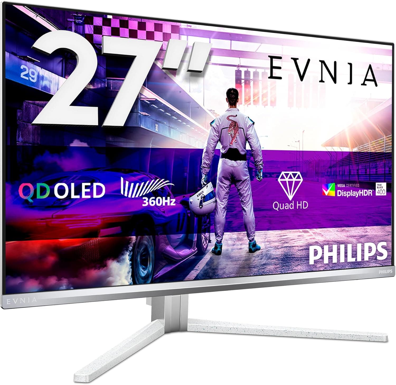 PHILIPS Evnia 27M2N8500 Gaming Monitor 27 Pulgadas 360Hz Panel QD-OLED, 0.03ms GtG, HDR400 TB, Adaptive Sync, G-Sync Comp. Altavoces, Altura Ajustable, fotografía 1